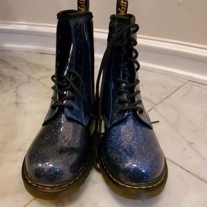 Dr. Martens blue galaxy 8 hole combat boots